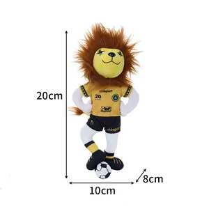 Cartoon lion football player animals soft small plush dolls toys for kids