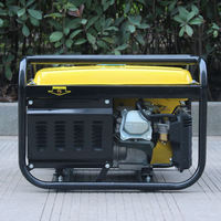Générateur d'essence portable refroidi par air BISON BS2500 5Kw 220/380V 50/60Hz monophasé, réservoir de carburant de 15L, 6,5HP, démarrage par lanceur manuel + électrique