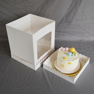 Wholesale 4/6/8/10/12 Inch Single Layer Double Layer Heightening Three in One White Birthday Cake <b>Box</b> - Product Image 2