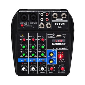 مشغل صوت محمول احترافي أسود من تييون مع خلاط رقمي <span class=keywords><strong>A4</strong></span> وواجهة صوت USB لملحقات مكبرات الصوت للكمبيوتر - Product Image 1