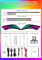 Luz Ambiental para Auto F22, para BMW Serie 2 Coupé M240i 218i M2 F87/F22/F23 2014-2020, Iluminación LED Interior, Kits de Actualización Dinámica