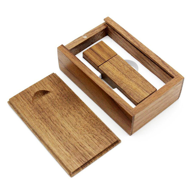 New Eco Material Usb 3.0 Custom Logo Wooden Usb Flash Drive With Box Pendrive 4Gb 8GB 16Gb 32Gb 64Gb Memory Stick Wedding