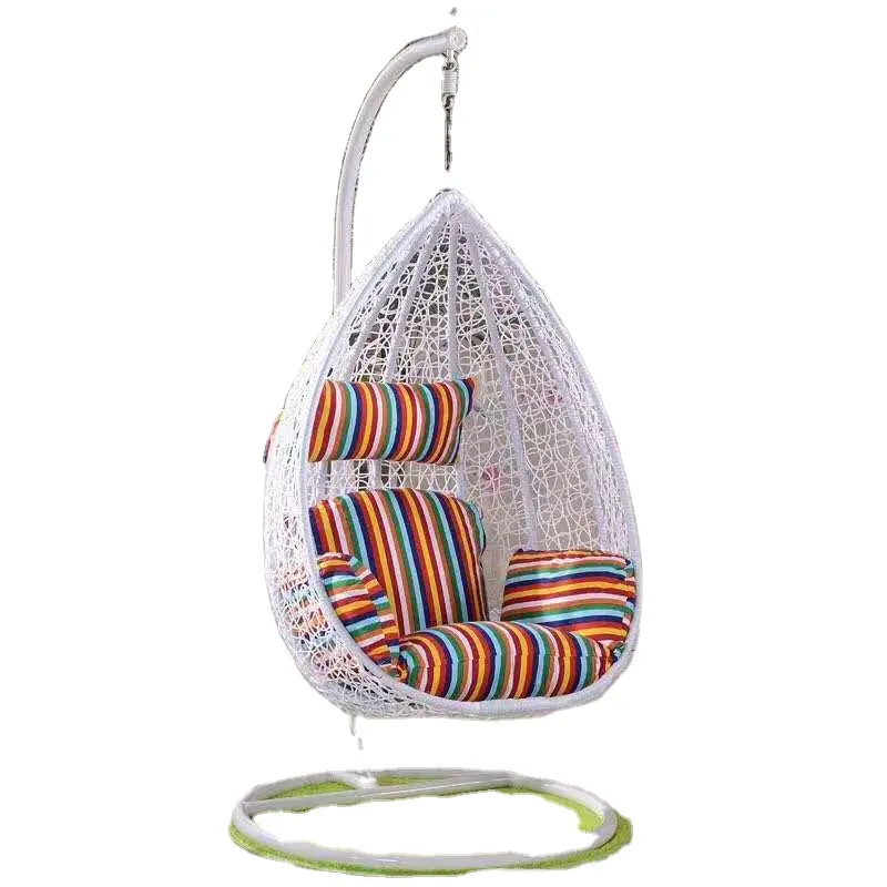 color iron cane chair thickened cushion leisure comfortable indoor outdoor Office Building swing chair hanging chair