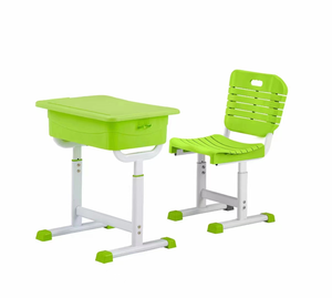 Bureau et chaise d'écolier individuels modernes pour salle de classe, ensemble de mobilier scolaire personnalisable pour écoles primaires, couleur sur mesure - Product Image 2