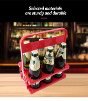 Porte-bouteilles pliable en plastique Porte-bouteilles réutilisable avec poignée pour bar