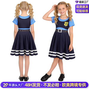 Disfraz de Judy Hopps para niñas, traje de Cosplay de Zootopia, vestido azul de oficial de policía, disfraz de actuación para niños - Product Image 2