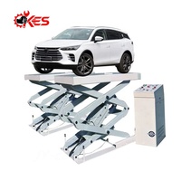 Élévateur à ciseaux de petite taille caché au sol KES-7430 économisant de l'espace Pont automobile hydraulique de 3 tonnes Palan à ciseaux pour voiture