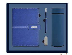 Set de Regalo Corporativo Personalizable: Cuaderno de Cuero A5, Bolígrafo de Lujo, Memoria USB y Libreta Promocional al por Mayor - Product Image 1