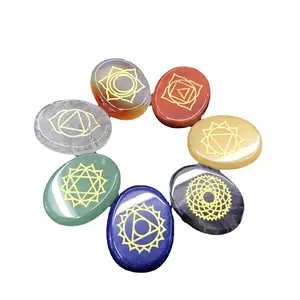 7Chakra natürlichen Kristall Edelstein Achat sieben Chakra Energie Heils tein Aura Symbol Ornament Handwerk