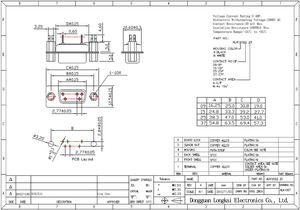 Connecteur D-SUB 9 broches DB9 femelle haute qualité 180 degrés DB 9 positions pour PCB type V/T avec 4-40 #   Noix - Product Image 6