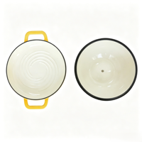 Four à pain en fonte émaillée jaune, cloche à pain rond à levain avec couvercle bombé, vente en gros