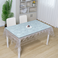 Nappe de table en PVC 3D transparente RNPT, imperméable, en vinyle, résistante à la chaleur, protection pour la salle à manger