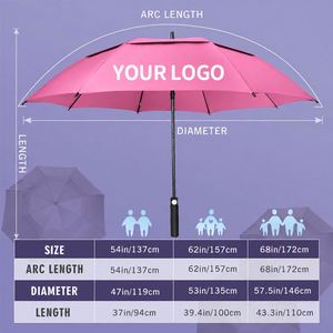 Parapluie droit surdimensionné à ouverture automatique, coupe-vent, grand format, avec logo personnalisé imprimé, cadeaux promotionnels pour entreprises, événements en plein air - Product Image 4