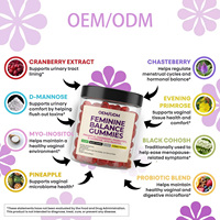 Gummies Probiotiques OEM/ODM à Marque Blanche Canneberge D-Mannose pour l'Équilibre du pH Féminin, la Santé Vaginale et le Soutien Urinaire des Femmes