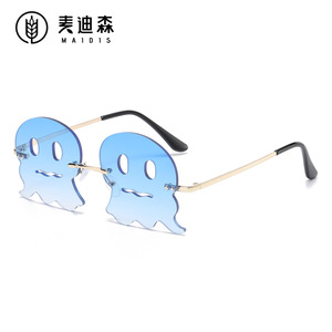 Maidis Ghost Shape Sunglasses 3588 Frameless Metal UV400 Women Halloween Party Style - Product Image 4