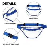 Sac banane en PVC transparent personnalisé réutilisable avec ceinture réglable