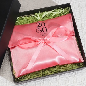 Reusable Custom Logo Printed Luxury Silk Handbag Shoes Boots Dust Storage Bag Promotion Satin Hair <b>Extension</b> Bag - Product Image 5