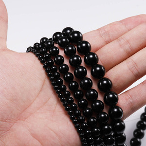 <b>Black</b> Glass Beads Round Loose Beads For Jewelry Making Wholesale DIY Accessories Size 4mm 6mm 8mm 10mm 12mm - Product Image 4