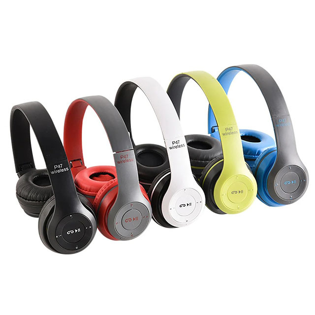 P47 Wireless Headset BT 5.0 Foldable HIFI Stereo Bass Earphone Kid Girl With Mic USB Adaptor Over Ear Headset for Smartphone