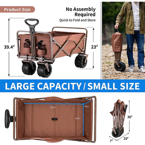 Wagon pliable léger et compact pour les courses quotidiennes et les voyages Structure de plate-forme polyvalente Support personnalisé OEM - Product Image 2