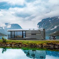 Maison capsule préfabriquée extensible, pod aéronef, cabine modulaire pour hôtel, bureau, espace commercial, bâtiment préfabriqué en structure acier