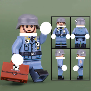 Figurines de soldats allemands de la Seconde Guerre mondiale, <span class=keywords><strong>patrouille</strong></span> militaire en montagne, armes, accessoires, fournitures médicales, sac à main de soldat, jouets de construction - Product Image 6