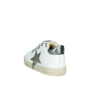 Baskets Falcotto pour filles, blanches et argentées, taille 24, chaussures épaisses - Product Image 2