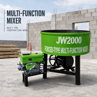 Malaxeur à béton diesel vertical JW2000 à bouche plate pour projets de construction