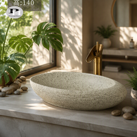 Lavabos en céramique en forme de galet, art émaillé coloré, pour salle de bain