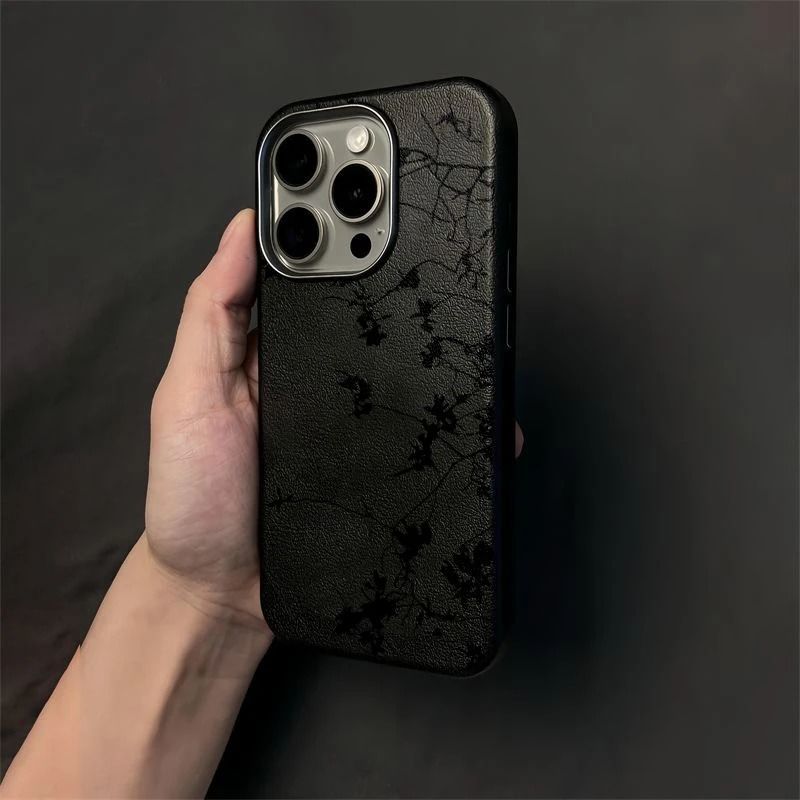 Minimalist Branch Flowers [Matte Black TPU]