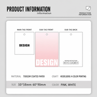 Étiquette suspendue en carton d'art épais avec pelliculage satiné, impression offset quadricolore, design personnalisable - Étiquette de vêtement écologique