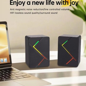K2066 ลำโพงคอมพิวเตอร์ USB พร้อมแสงสีสันสดใสเสียงสเตอริโอเดสก์ท็อปแบบพกพาสำหรับการใช้งานเดสก์ท็อปแล็ปท็อป - Product Image 2