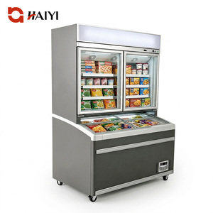 Refrigerador Vertical para Supermercado, Refrigerador de Doble Temperatura con Congelador para Tiendas de Conveniencia - Product Image 1