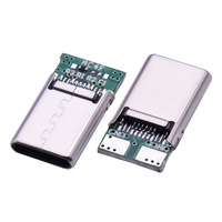 Connecteur USB Type-C mâle 2 ports, 4 cœurs, conception en cuivre estampé, transmission de données et de charge, 2 plaquettes à souder G-karve DX778