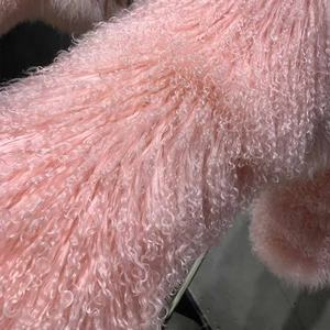Caldo di vendita invernale mongolia <span class=keywords><strong>pelliccia</strong></span> genuina cappotti di <span class=keywords><strong>pelliccia</strong></span> di colore rosa chiaro da donna - Product Image 3