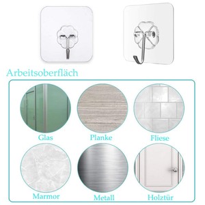 Strong Transparent Self-adhesive Wall <strong>Hooks</strong> Hanger <strong>Kitchen</strong> Bathroom Sticky <strong>Hook</strong> - Product Image 4