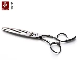 KR-623TZ double edge thinning scissors hair cutting barber shears Offset handle Japanese steel YONGHE CHENG