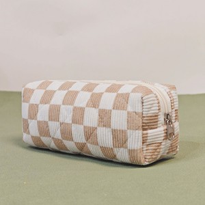 Bolsas de Cosméticos de Gran Capacidad con Tejido Tesselado, Bolsa de Almacenamiento y Organización de Lana a Cuadros con Bloques de Color, Bolsa de Cosméticos de Nailon - Product Image 3