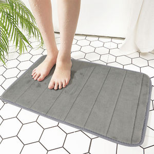 Urinoir antidérapant noir Logo personnalisé fleur moderne carré absorbant l'eau tapis de sol doux pour salles de bains - Product Image 1
