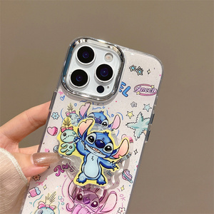 Phim Hoạt Hình Tự Làm PC Đứng Điện Thoại Di Động Trường Hợp Đối Với iPhone 17 Không Khí 16 15 <span class=keywords><strong>Pro</strong></span> Max Khâu Dễ Thương Chủ Nhựa TPU Cover Quay Lại Khung Imd Hộp - Product Image 5