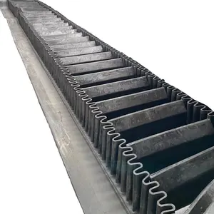 Cleat etek konveyör bant ile taş kırık ağır sanayi için 90 derece çelik kordon kauçuk kemer