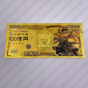 Livraison gratuite 14 designs Japan anime <span class=keywords><strong>One</strong></span> <span class=keywords><strong>Piece</strong></span> 10000 yens argent plastique 24k feuille d'or <span class=keywords><strong>billet</strong></span> de banque - Product Image 4