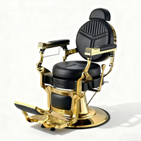Grande Vente Chaise de Coiffure de Luxe Noire et Or pour Salon de Beauté Homme à Prix Compétitif