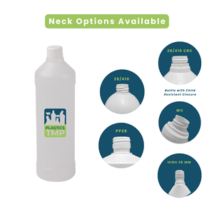 Botella de plástico reciclado de HDPE de 1l certificada 28 410 PP28 CRC cuello alto WC cuello a granel personalizado al por mayor plásticos TMP B301 - Product Image 2