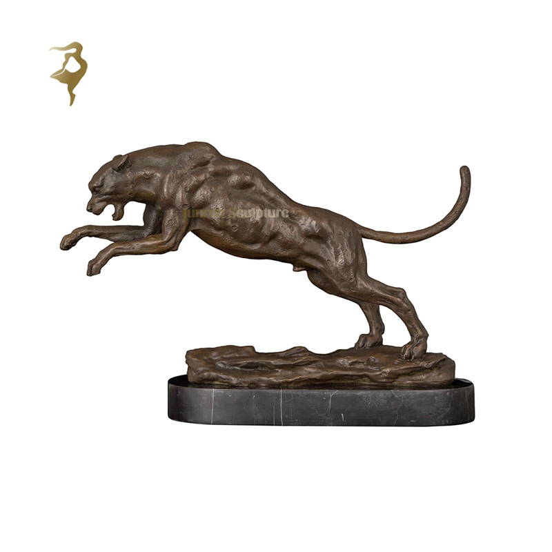 Life Size Bronze Brass Leopard Cheetah Panther Statue