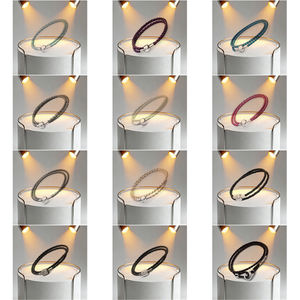 Pulsera Trenzada de Doble Capa en 12 Colores, Compatible con Pulseras Originales, para Hacer Joyería, Regalo para Mujeres y Hombres, Venta al Por Mayor - Product Image 1