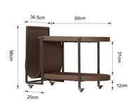 Table d'appoint italienne multifonctionnelle de haute qualité en cuir avec chariot moderne de gros Table basse de salon avec rangement pour la maison