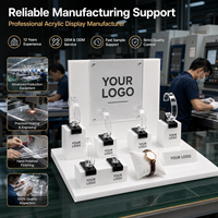 Support de présentation de montres vertical en acrylique transparent de luxe personnalisé pour les magasins de détail, vente en gros, directement de l'usine en Chine