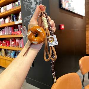 New Miu Cute <b>Bread</b> Pendant Light Keychain Alkaline Water Students Couples PVC Schoolbag Decoration Autumn Winter Maillard Style - Product Image 6