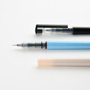 Perlengkapan alat tulis cair 0.5mm cepat kering Logo kustom pena Gel biru merah oranye plastik Batch pena tanda berbasis air untuk - Product Image 4